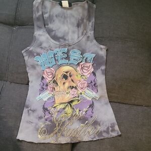 Hustler Embroidered Logo Tee in Black and Gray